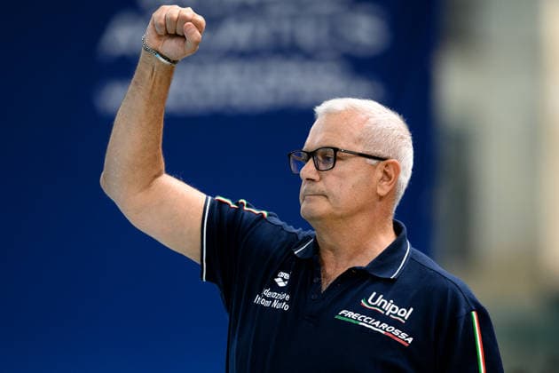 Water polo, Wasserball WORLD CUP, Italian coach Alessandro Campagna during the Men s Bronze Medal Match Water Polo World Cup Final match between Australia and Italy at Sydney Olympic Park Aquatic Centre in Sydney, Sunday, July 26, 2026. ( NO ARCHIVING, EDITORIAL USE ONLY SYDNEY NEW SOUTH WALES AUSTRALIA  Copyright: xSTEVENxMARKHAMx 20260726136215056777