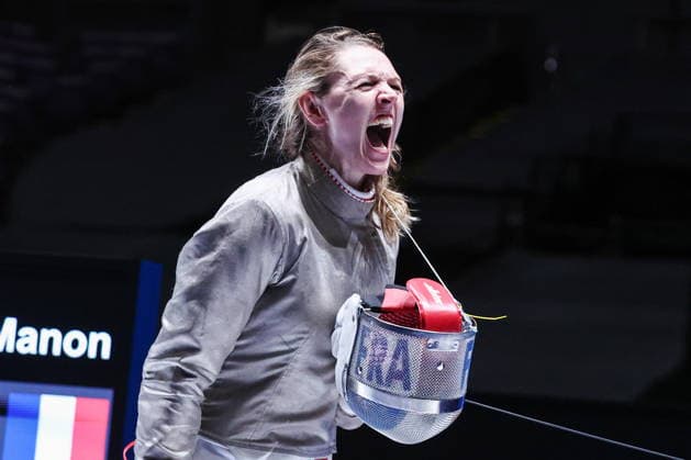 CHINA, HONG KONG - JULY 26, 2026: France s Manon Apithy competes in the ladies individual sabre event at the 2026 Kerry Fencing World Championships. Mikhail Sinitsyn TASS  95477277