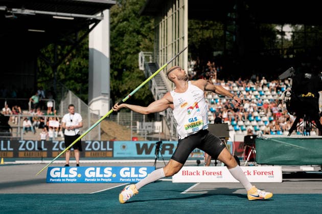 Weber Julian (USC Mainz, Speerwurf Maenner, 1086), GER, Leichtathletik, Athletics, Deutsche Meisterschaften, Die Finals, Wattenscheid, 25.07.2026, GER, Leichtathletik, Athletics, Deutsche Meisterschaften, Die Finals, Wattenscheid, 25.07.2026 Wattenscheid *** Weber Julian USC Mainz, Men s Javelin Throw, 1086, GER, Track and Field, Athletics, German Championships, The Finals, Wattenscheid, July 25, 2026, GER, Track and Field, Athletics, German Championships, The Finals, Wattenscheid, July 25, 2026, Wattenscheid Copyright: xStefanxMayerx EP_SMR