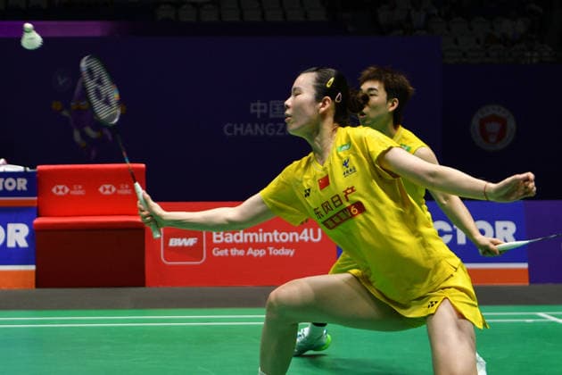 CHANGZHOU, CHINA - JULY 26: Guo Xinwa and Chen Fanghui of China compete in the Mixed Doubles Final match against Feng Yanzhe and Huang Dongping of China on day 6 of the China Open 2026 at Changzhou Olympic Sports Center Gymnasium on July 26, 2026 in Changzhou, Jiangsu Province of China.  Copyright: xVCGx 111656483087