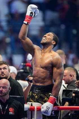 JEDDAH, SAUDI ARABIA - JULY 25: Anthony Joshua celebrates after knocking out Kristian Prenga (not pictured) during the Heavyweight contest fight between Anthony Joshua and Kristian Prenga in the Anthony Joshua v Kristian Prenga: The Comeback fight night at Jeddah Superdome on July 25, 2026 in Jeddah, Saudi Arabia.  Copyright: xKhalidxAlhaj MBxMediax