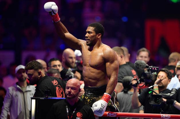 JEDDAH, SAUDI ARABIA - JULY 25: Anthony Joshua celebrates after knocking out Kristian Prenga (not pictured) during the Heavyweight contest fight between Anthony Joshua and Kristian Prenga in the Anthony Joshua v Kristian Prenga: The Comeback fight night at Jeddah Superdome on July 25, 2026 in Jeddah, Saudi Arabia.  Copyright: xKhalidxAlhaj MBxMediax