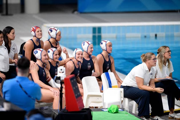 Water polo, Wasserball WORLD CUP, USA team bench during the Women™s Gold Medal Water Polo World Cup Final match between United States and Spain at Sydney Olympic Park Aquatic Centre in Sydney, Sunday, July 26, 2026. ( NO ARCHIVING, EDITORIAL USE ONLY SYDNEY NEW SOUTH WALES AUSTRALIA  Copyright: xSTEVENxMARKHAMx 20260726119519214345