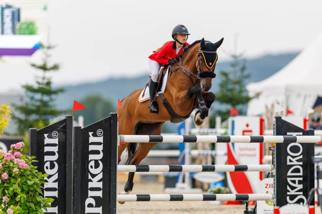 HAGEN a.T.W. - FEI Jumping European Championship, EM, Europameisterschaft Children, Juniors and Young Rider 2026, HAGEN a.T.W. - FEI Jumping European Championship Children, Juniors and Young Rider 2026 SPITS Lauranne (BEL), Parel van het Russeltveld YR-I - CH-EU-Y-S - YOUNG RIDERS - Individuals Final Individuals over two rounds - FIRST ROUND Hagen a.T.W., Reitanlage Haunhorst 26. July 2026 - *** HAGEN a T W FEI Jumping European Championship for Children, Juniors, and Young Riders 2026, HAGEN a T W FEI Jumping European Championship for Children, Juniors and Young Riders 2026 SPITS Lauranne BEL, Parel van het Russeltveld YR I CH EU Y S YOUNG RIDERS Individuals Final Individuals over two rounds FIRST ROUND Hagen a T W, Haunhorst Equestrian Center, July 26, 2026
