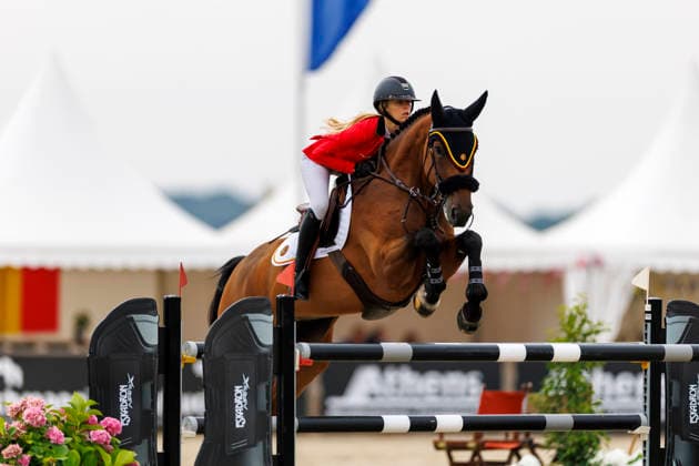 HAGEN a.T.W. - FEI Jumping European Championship, EM, Europameisterschaft Children, Juniors and Young Rider 2026, HAGEN a.T.W. - FEI Jumping European Championship Children, Juniors and Young Rider 2026 SPITS Lauranne (BEL), Parel van het Russeltveld YR-I - CH-EU-Y-S - YOUNG RIDERS - Individuals Final Individuals over two rounds - FIRST ROUND Hagen a.T.W., Reitanlage Haunhorst 26. July 2026 - *** HAGEN a T W FEI Jumping European Championship for Children, Juniors, and Young Riders 2026, HAGEN a T W FEI Jumping European Championship for Children, Juniors and Young Riders 2026 SPITS Lauranne BEL, Parel van het Russeltveld YR I CH EU Y S YOUNG RIDERS Individuals Final Individuals over two rounds FIRST ROUND Hagen a T W, Haunhorst Equestrian Center, July 26, 2026