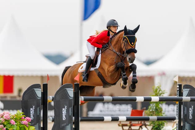 HAGEN a.T.W. - FEI Jumping European Championship, EM, Europameisterschaft Children, Juniors and Young Rider 2026, HAGEN a.T.W. - FEI Jumping European Championship Children, Juniors and Young Rider 2026 SPITS Lauranne (BEL), Parel van het Russeltveld YR-I - CH-EU-Y-S - YOUNG RIDERS - Individuals Final Individuals over two rounds - FIRST ROUND Hagen a.T.W., Reitanlage Haunhorst 26. July 2026 - *** HAGEN a T W FEI Jumping European Championship for Children, Juniors, and Young Riders 2026, HAGEN a T W FEI Jumping European Championship for Children, Juniors and Young Riders 2026 SPITS Lauranne BEL, Parel van het Russeltveld YR I CH EU Y S YOUNG RIDERS Individuals Final Individuals over two rounds FIRST ROUND Hagen a T W, Haunhorst Equestrian Center, July 26, 2026