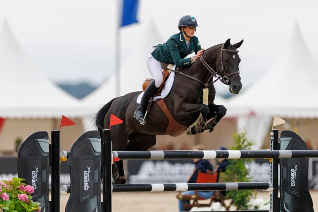 HAGEN a.T.W. - FEI Jumping European Championship, EM, Europameisterschaft Children, Juniors and Young Rider 2026, HAGEN a.T.W. - FEI Jumping European Championship Children, Juniors and Young Rider 2026 KYLE Tabitha (IRL), Desterly YR-I - CH-EU-Y-S - YOUNG RIDERS - Individuals Final Individuals over two rounds - FIRST ROUND Hagen a.T.W., Reitanlage Haunhorst 26. July 2026 - *** HAGEN a T W FEI Jumping European Championship for Children, Juniors, and Young Riders 2026, HAGEN a T W FEI Jumping European Championship for Children, Juniors, and Young Riders 2026 KYLE Tabitha IRL, Desterly YR I CH EU Y S YOUNG RIDERS Individuals Final (two rounds) FIRST ROUND Hagen a T W, Haunhorst Equestrian Center, July 26, 2026