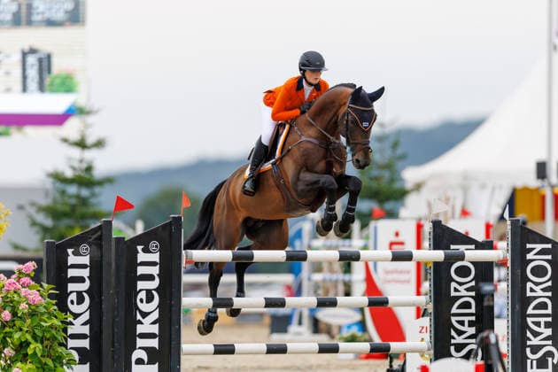 HAGEN a.T.W. - FEI Jumping European Championship, EM, Europameisterschaft Children, Juniors and Young Rider 2026, HAGEN a.T.W. - FEI Jumping European Championship Children, Juniors and Young Rider 2026 VROLIJK Liesje (NED), Detective Vive Z YR-I - CH-EU-Y-S - YOUNG RIDERS - Individuals Final Individuals over two rounds - FIRST ROUND Hagen a.T.W., Reitanlage Haunhorst 26. July 2026 - *** HAGEN a T W FEI Jumping European Championship for Children, Juniors, and Young Riders 2026, HAGEN a T W FEI Jumping European Championship for Children, Juniors, and Young Riders 2026 VROLIJK Liesje NED, Detective Vive Z YR I CH EU Y S YOUNG RIDERS Individuals Final Individuals over two rounds FIRST ROUND Hagen a T W, Haunhorst Equestrian Center, July 26, 2026