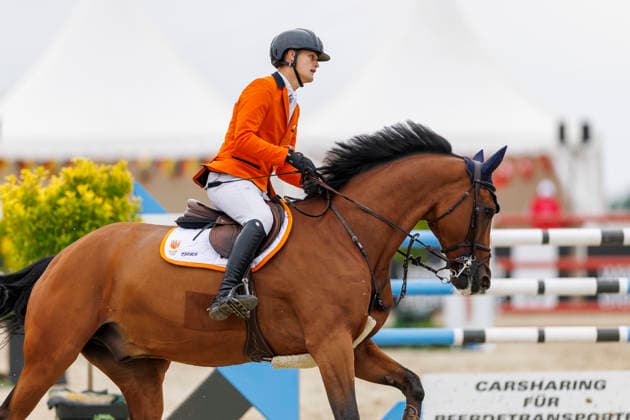 HAGEN a.T.W. - FEI Jumping European Championship, EM, Europameisterschaft Children, Juniors and Young Rider 2026, HAGEN a.T.W. - FEI Jumping European Championship Children, Juniors and Young Rider 2026 VOS Thijmen (NED), Cadillac Z YR-I - CH-EU-Y-S - YOUNG RIDERS - Individuals Final Individuals over two rounds - FIRST ROUND Hagen a.T.W., Reitanlage Haunhorst 26. July 2026 - *** HAGEN a T W FEI Jumping European Championship for Children, Juniors, and Young Riders 2026, HAGEN a T W FEI Jumping European Championship for Children, Juniors, and Young Riders 2026 VOS Thijmen NED, Cadillac Z YR I CH EU Y S YOUNG RIDERS Individuals Final Individuals over two rounds FIRST ROUND Hagen a T W, Haunhorst Equestrian Center, July 26, 2026