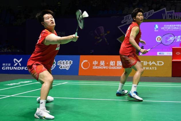 CHANGZHOU, CHINA - JULY 26: Liu Shengshu and Tan Ning of China compete in the Women s Doubles Final match against Yuki Fukushima and Matsumoto Mayu of Japan on day 6 of the China Open 2026 at Changzhou Olympic Sports Center Gymnasium on July 26, 2026 in Changzhou, Jiangsu Province of China.  Copyright: xVCGx 111656488376