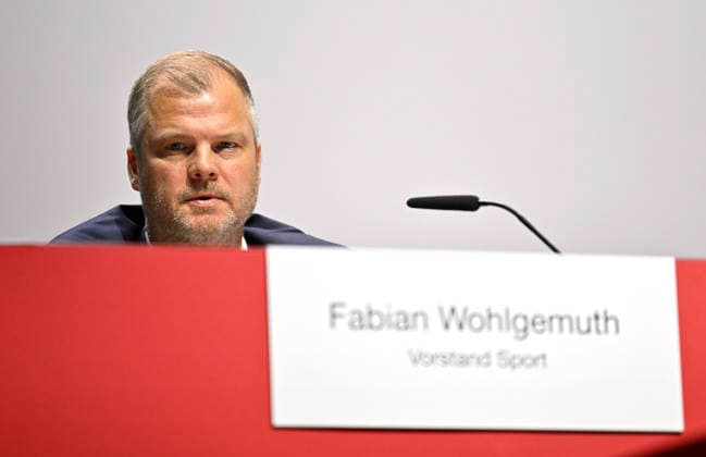 Vorstand Fabian Wohlgemuth VfB Stuttgart VfB Stuttgart Mitgliederversammlung 2026 26.07.2026 DFL REGULATIONS PROHIBIT ANY USE OF PHOTOGRAPHS AS IMAGE SEQUENCES AND OR QUASI-VIDEO VfB Stuttgart Mitgliederversammlung 2026 26.07.2026 *** Fabian Wohlgemuth, Director of Sports, VfB Stuttgart VfB Stuttgart General Meeting 2026 07 26 2026 DFL REGULATIONS PROHIBIT ANY USE OF PHOTOGRAPHS AS IMAGE SEQUENCES AND OR QUASI-VIDEO VfB Stuttgart General Meeting 2026 July 26, 2026