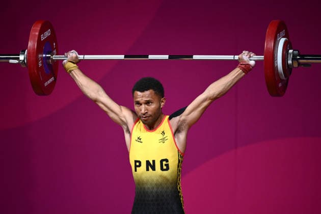 COM26 WEIGHTLIFTING, Kevau Baru of PNG competes during the Men s 62kg Weightlifting of the Glasgow 2026 Commonwealth Games at the SEC Armadillo in Glasgow, Scotland, Sunday, July 26, 2026. ( NO ARCHIVING, EDITORIAL USE ONLY Glasgow United Kingdom  Copyright: xJOELxCARRETTx 20260726162723698889