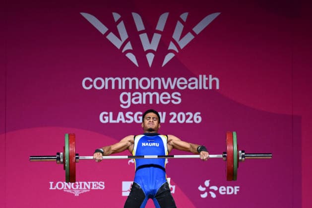 COM26 WEIGHTLIFTING, Johannes Adam of Nauru competes during the Men s 62kg Weightlifting of the Glasgow 2026 Commonwealth Games at the SEC Armadillo in Glasgow, Scotland, Sunday, July 26, 2026. ( NO ARCHIVING, EDITORIAL USE ONLY Glasgow United Kingdom  Copyright: xJOELxCARRETTx 20260726142853770805