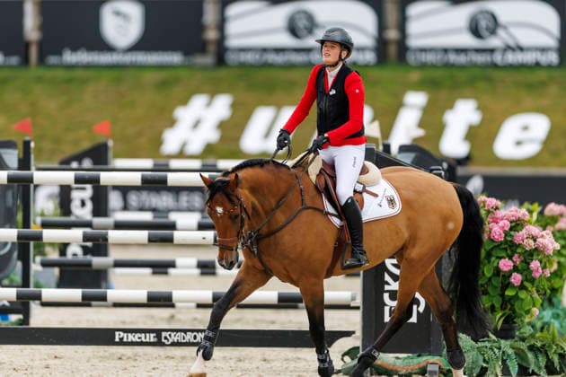 HAGEN a.T.W. - FEI Jumping European Championship, EM, Europameisterschaft Children, Juniors and Young Rider 2026, HAGEN a.T.W. - FEI Jumping European Championship Children, Juniors and Young Rider 2026 TIETJE Romy Rosalie (GER), Cascadino YR-I - CH-EU-Y-S - YOUNG RIDERS - Individuals Final Individuals over two rounds - SECOND ROUND Hagen a.T.W., Reitanlage Haunhorst 26. July 2026 - *** HAGEN a T W FEI Jumping European Championship for Children, Juniors, and Young Riders 2026, HAGEN a T W FEI Jumping European Championship for Children, Juniors, and Young Riders 2026 TIETJE Romy Rosalie GER, Cascadino YR I CH EU Y S YOUNG RIDERS Individual Final (two rounds) SECOND ROUND Hagen a T W, Haunhorst Equestrian Center, July 26, 2026