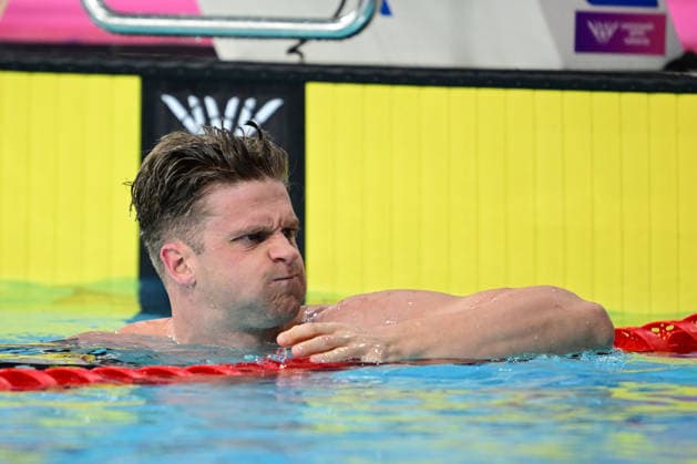 COM26 SWIMMING HEATS, Sam Williamson of Australia reacts during the Men™s 50m Breaststroke heats at the Glasgow 2026 Commonwealth Games at the Tollcross International Swimming Centre in Glasgow, Scotland, Sunday, July 26, 2026. ( NO ARCHIVING, EDITORIAL USE ONLY Glasgow Scotland United Kingdom  Copyright: xDEANxLEWINSx 20260726180418825331