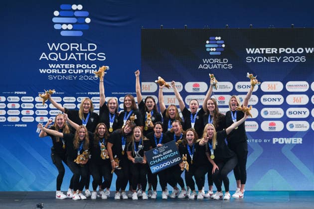 July 26, 2026, Sydney, Nsw, Australia: Team United State celebrate after victory at the Gold medal match between United State and Spain during the 2026 World Aquatics Water polo, Wasserball World Cup at Sydney Olympic Park Aquatic Centre on July 26, 2026 in Sydney, Australia Sydney Australia - ZUMAr188 20260726_zip_r188_008 Copyright: xDanishxRavix
