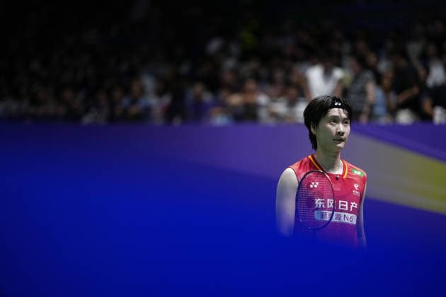 (260726) -- CHANGZHOU, July 26, 2026 -- Chen Yufei reacts during the women s singles final match between Chen Yufei of China and Yamaguchi Akane of Japan at the 2026 China Open badminton tournament in Changzhou, east China s Jiangsu Province, July 26, 2026. ) (SP)CHINA-CHANGZHOU-BADMINTON-CHINA OPEN-WOMEN S SINGLES-FINAL (CN) LixBo 