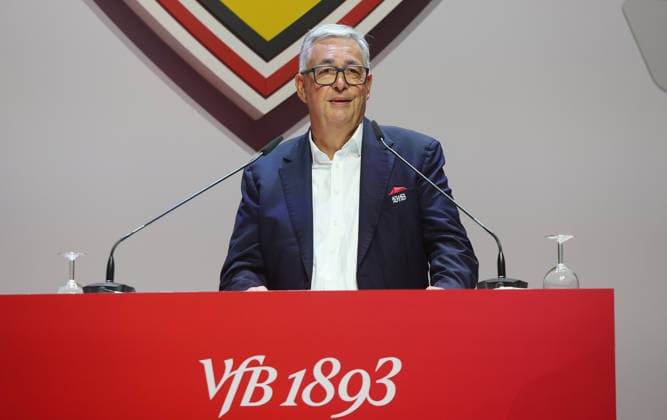 Stuttgart , VfB Stuttgart Mitgliederversammlung 2026 , Dietmar Allgaier *** Stuttgart, VfB Stuttgart 2026 General Meeting, Dietmar Allgaier