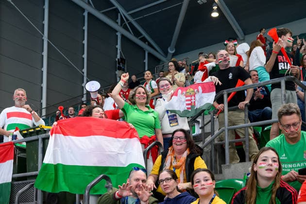 Water polo, Wasserball WORLD CUP, Hungary supporters during the Men™s Gold Medal Water Polo World Cup Final match between Hungary and Greece at Sydney Olympic Park Aquatic Centre in Sydney, Sunday, July 26, 2026. ( NO ARCHIVING, EDITORIAL USE ONLY SYDNEY NEW SOUTH WALES AUSTRALIA  Copyright: xSTEVENxMARKHAMx 20260726128313214295