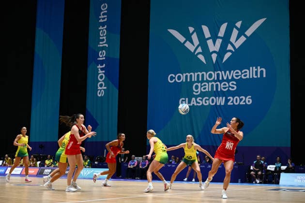 COM26 NETBALL, A general view during Pool A Netball match between Australia and England of the Glasgow 2026 Commonwealth Games at The Hydro in Glasgow, Scotland, Sunday, July 26, 2026. ( NO ARCHIVING, EDITORIAL USE ONLY Glasgow United Kingdom  Copyright: xJOELxCARRETTx 20260726126192100490