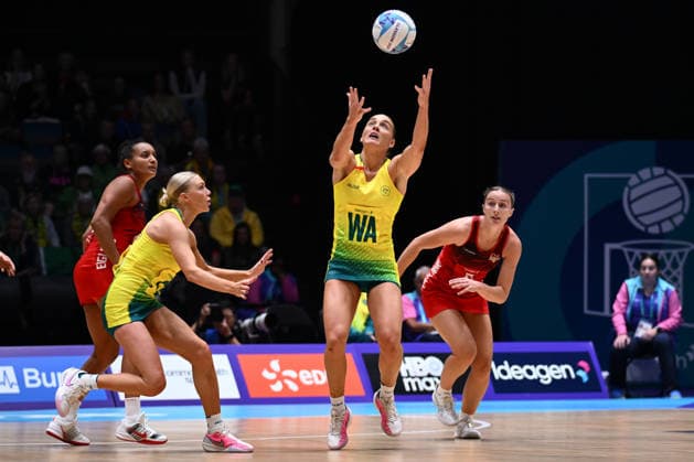 COM26 NETBALL, Liz Watson of Australia during Pool A Netball match between Australia and England of the Glasgow 2026 Commonwealth Games at The Hydro in Glasgow, Scotland, Sunday, July 26, 2026. ( NO ARCHIVING, EDITORIAL USE ONLY Glasgow United Kingdom  Copyright: xJOELxCARRETTx 20260726159837150320