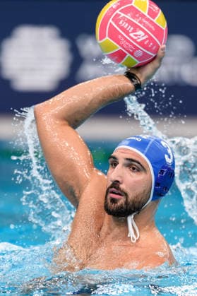 Water polo, Wasserball WORLD CUP, Dimitrios Skoumpakis of Greece throws the ball during the Men™s Gold Medal Water Polo World Cup Final match between Hungary and Greece at Sydney Olympic Park Aquatic Centre in Sydney, Sunday, July 26, 2026. ( NO ARCHIVING, EDITORIAL USE ONLY SYDNEY NEW SOUTH WALES AUSTRALIA  Copyright: xSTEVENxMARKHAMx 20260726199455674163