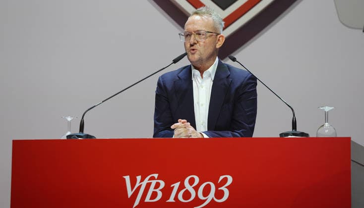Stuttgart , VfB Stuttgart Mitgliederversammlung 2026 , Alexander Wehrle ( Vorstandsvorsitzender der VfB Stuttgart 1893 AG ) *** Stuttgart, VfB Stuttgart 2026 General Meeting, Alexander Wehrle, Chairman of the Board of VfB Stuttgart 1893 AG