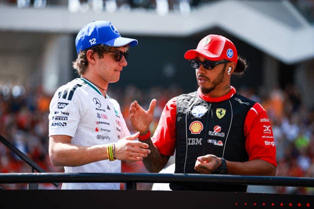 F1 - HUNGARIAN GRAND PRIX 2026 HAMILTON Lewis (gbr), Scuderia Ferrari SF-26, portrait KIMI ANTONELLI Andrea (ita), Mercedes AMG F1 Team W16, portrait during the Formula 1 Hungarian Grand Prix 2026, 11th round of the 2026 Formula One World Championship, WM, Weltmeisterschaft from July 24 to 26, 2026 on the Hungaroring, in Mogyorod near Budapest, Hungary -  Copyright: xEricxAlonsox