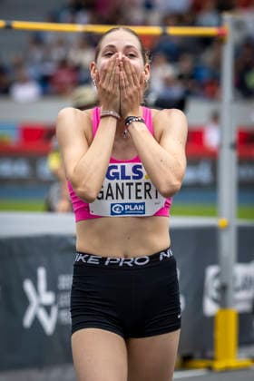 Deutsche Leichtathletik-Meisterschaften; Bochum-Wattenscheid, 26.07.2026 Deutsche Meisterin im Hochsprung Dorothea Gantert (SpVg Laatzen) ; Deutsche Leichtathletik-Meisterschaften am 26.07.2026 im Lorheide-Stadion, Bochum-Wattenscheid (Nordrhein-Westfalen). *** German Track and Field Championships, Bochum-Wattenscheid, July 26, 2026; German High Jump Champion: Dorothea Gantert (SpVg Laatzen); German Track and Field Championships on July 26, 2026, at Lorheide Stadium, Bochum-Wattenscheid, North Rhine-Westphalia Copyright: xBEAUTIFULxSPORTS LeahxKohringx