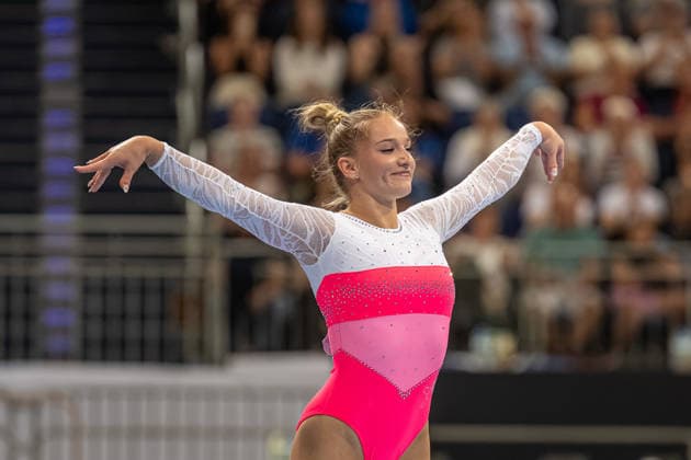 RECORD DATE NOT STATED Deutsche Meisterschaft Geräteturnen - Finals 2026, Hannover, Germany 26.07.2026 Karina Schönmaier (TuS 1861 Chemnitz-Altendorf, Bodenturnen), Deutsche Meisterschaft Geräteturnen, Finals 2926, Hannover 26.07.2026 *** 2026 German Artistic Gymnastics Championships Finals, Hanover, Germany, July 26, 2026; Karina Schönmaier, TuS 1861 Chemnitz Altendorf, Floor Exercise, German Artistic Gymnastics Championships, Finals 2926, Hanover, July 26, 2026 Copyright: xBEAUTIFULxSPORTS PeterxWeberx