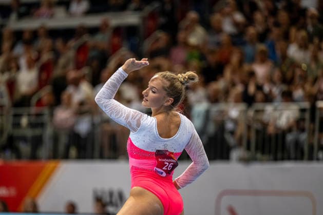 RECORD DATE NOT STATED Deutsche Meisterschaft Geräteturnen - Finals 2026, Hannover, Germany 26.07.2026 Karina Schönmaier (TuS 1861 Chemnitz-Altendorf, Bodenturnen), Deutsche Meisterschaft Geräteturnen, Finals 2926, Hannover 26.07.2026 *** 2026 German Artistic Gymnastics Championships Finals, Hanover, Germany, July 26, 2026; Karina Schönmaier, TuS 1861 Chemnitz Altendorf, Floor Exercise, German Artistic Gymnastics Championships, Finals 2926, Hanover, July 26, 2026 Copyright: xBEAUTIFULxSPORTS PeterxWeberx