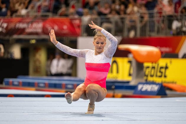 RECORD DATE NOT STATED Deutsche Meisterschaft Geräteturnen - Finals 2026, Hannover, Germany 26.07.2026 Karina Schönmaier (TuS 1861 Chemnitz-Altendorf, Bodenturnen), Deutsche Meisterschaft Geräteturnen, Finals 2926, Hannover 26.07.2026 *** 2026 German Artistic Gymnastics Championships Finals, Hanover, Germany, July 26, 2026; Karina Schönmaier, TuS 1861 Chemnitz Altendorf, Floor Exercise, German Artistic Gymnastics Championships, Finals 2926, Hanover, July 26, 2026 Copyright: xBEAUTIFULxSPORTS PeterxWeberx