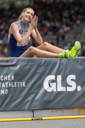 Deutsche Leichtathletik-Meisterschaften; Bochum-Wattenscheid, 26.07.2026 Imke Onnen (Cologne Athletics), Hochsprung ; Deutsche Leichtathletik-Meisterschaften am 26.07.2026 im Lorheide-Stadion, Bochum-Wattenscheid (Nordrhein-Westfalen). *** German Track and Field Championships, Bochum-Wattenscheid, July 26, 2026; Imke Onnen, Cologne Athletics, High Jump; German Track and Field Championships on July 26, 2026, at Lorheide Stadium, Bochum-Wattenscheid, North Rhine-Westphalia Copyright: xBEAUTIFULxSPORTS AxelxKohringx