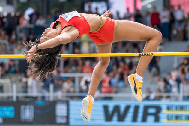 Deutsche Leichtathletik-Meisterschaften; Bochum-Wattenscheid, 26.07.2026 Ella Obeta (LG Nord Berlin), Hochsprung ; Deutsche Leichtathletik-Meisterschaften am 26.07.2026 im Lorheide-Stadion, Bochum-Wattenscheid (Nordrhein-Westfalen). *** German Track and Field Championships, Bochum-Wattenscheid, July 26, 2026; Ella Obeta (LG Nord Berlin), high jump; German Track and Field Championships on July 26, 2026, at Lorheide Stadium, Bochum-Wattenscheid, North Rhine-Westphalia Copyright: xBEAUTIFULxSPORTS AxelxKohringx