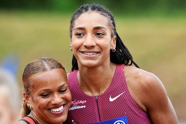Belgian Nafissatou Nafi Thiam pictured during the 100m hurdles race at the Belgian athletics championships, Sunday 26 July 2026 in Kessel-Lo, Leuven. JILLxDELSAUX  x182081672x