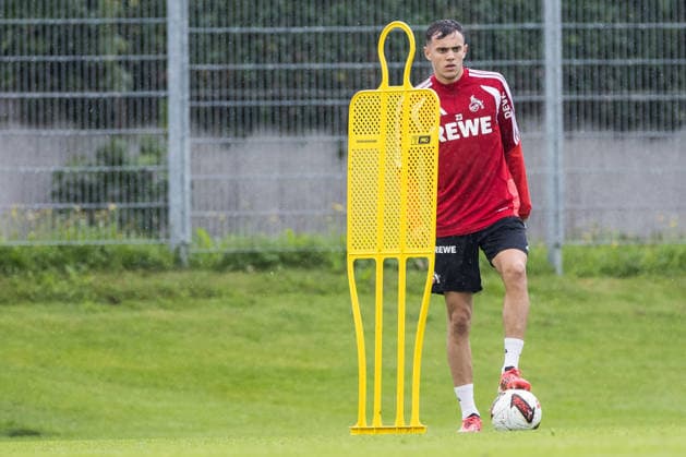 ST. JOHANN IN TIROL, AUSTRIA - JULY 26: Paul Okon-Engstler (1. FC Koeln, 23) with a ball during a training session at trainings camp in Kitzbuehel of season 2026 27 at Koasastadion on July 26, 2026 in St. Johann in Tirol, Austria. Austria Copyright: xSteffiexWunderlx