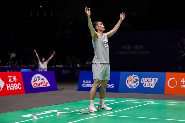 (260726) -- CHANGZHOU, July 26, 2026 -- Chou Tien Chen celebrates after winning the men s singles final match between Chou Tien Chen of Chinese Taipei and Toma Junior Popov of France at the China Open 2026 badminton tournament in Changzhou, east China s Jiangsu Province, July 26, 2026. ) (SP)CHINA-CHANGZHOU-BADMINTON-CHINA OPEN-MEN S SINGLES-FINAL(CN) LixBo 