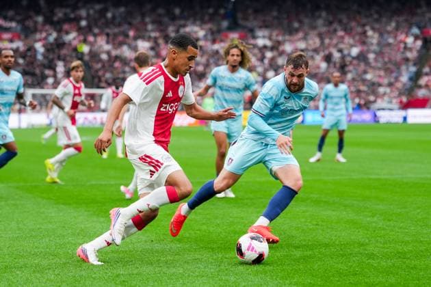 AMSTERDAM , 26-07-2026, Johan Cruijff ArenA , season 2026 2027 , Pre season footbal . Match between Ajax and Burnley FC , Picture shows AFC Ajax player Abdellah Ouazane Ajax - Burnley (friendly)  x205216360x Copyright: