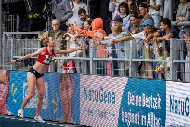 Deutsche Leichtathletik-Meisterschaften; Bochum-Wattenscheid, 26.07.2026 Deutsche Meisterin über 800m: Smilla Kolbe (Eintracht Frankfurt e.V.); Deutsche Leichtathletik-Meisterschaften am 26.07.2026 im Lorheide-Stadion, Bochum-Wattenscheid (Nordrhein-Westfalen). *** German Track and Field Championships, Bochum-Wattenscheid, July 26, 2026; German 800-meter Champion: Smilla Kolbe, Eintracht Frankfurt e.V.; German Track and Field Championships on July 26, 2026, at Lorheide Stadium, Bochum-Wattenscheid, North Rhine-Westphalia Copyright: xBEAUTIFULxSPORTS LeahxKohringx