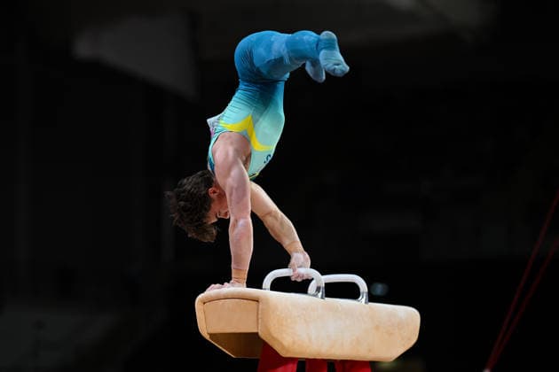COM26 ARTISTIC GYMNASTICS, Jesse Moore of Australia competes in the Artistic Gymnastics Men™s All-Around Final during the Glasgow 2026 Commonwealth Games at the Glasgow International Arena in Glasgow, Scotland, Sunday, July 26, 2026. ( NO ARCHIVING, EDITORIAL USE ONLY Glasgow Scotland United Kingdom  Copyright: xLUKASxCOCHx 20260726142930942800