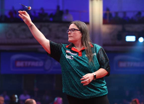 World Matchplay Darts 2026 FINAL Rhian O™Sullivan during the World Matchplay Darts Final at Winter Gardens, Blackpool, UK on 26 July 2026. Blackpool Winter Gardens UK Editorial use only , Copyright: xChrisxSargeantx PSI-24532-0050