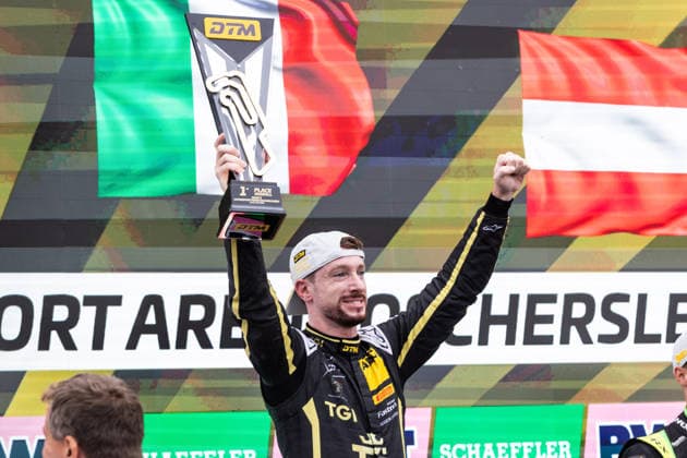 GER, DTM, 9. & 10. Lauf, Motorsport Arena Oschersleben 26.07.2026, Motorsport Arena, Oschersleben, GER, DTM, 9. & 10. Lauf, Motorsport Arena Oschersleben Podium: Sieger Mirko Bortolotti, TGI Team by GRT Â Foto: Alexander Trienitz Oschersleben Motorsport Arena Sachsen-Anhalt Deutschland *** GER, DTM, Round 9 of 10, Motorsport Arena Oschersleben, July 26, 2026, Motorsport Arena, Oschersleben, GER, DTM, Round 9 of 10, Motorsport Arena Oschersleben Podium Winner Mirko Bortolotti, TGI Team by GRT Photo by Alexander Trienitz Oschersleben Motorsport Arena Saxony-Anhalt Germany