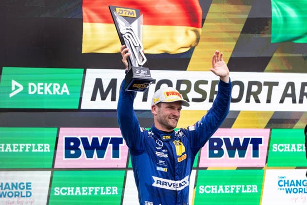 GER, DTM, 9. & 10. Lauf, Motorsport Arena Oschersleben 26.07.2026, Motorsport Arena, Oschersleben, GER, DTM, 9. & 10. Lauf, Motorsport Arena Oschersleben Podium: 2. Platz Maro Engel, Mercedes-AMG Team Winwward Â Foto: Alexander Trienitz Oschersleben Motorsport Arena Sachsen-Anhalt Deutschland *** GER, DTM, Round 9 of 10, Motorsport Arena Oschersleben, July 26, 2026, Motorsport Arena, Oschersleben, GER, DTM, Round 9 of 10, Motorsport Arena Oschersleben: Maro Engel, Mercedes AMG Team Winward, finishes 2nd. Photo by Alexander Trienitz, Oschersleben Motorsport Arena, Saxony-Anhalt, Germany