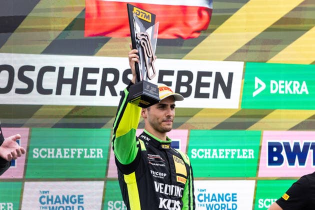 GER, DTM, 9. & 10. Lauf, Motorsport Arena Oschersleben 26.07.2026, Motorsport Arena, Oschersleben, GER, DTM, 9. & 10. Lauf, Motorsport Arena Oschersleben Podium: 3.Platz Thomas Preining, Manthey Â Foto: Alexander Trienitz Oschersleben Motorsport Arena Sachsen-Anhalt Deutschland *** GER, DTM, Round 9 of 10, Motorsport Arena Oschersleben, July 26, 2026, Motorsport Arena, Oschersleben, GER, DTM, Round 9 of 10, Motorsport Arena Oschersleben, 3rd-place finisher Thomas Preining, Manthey – Photo by Alexander Trienitz, Oschersleben Motorsport Arena, Saxony-Anhalt, Germany