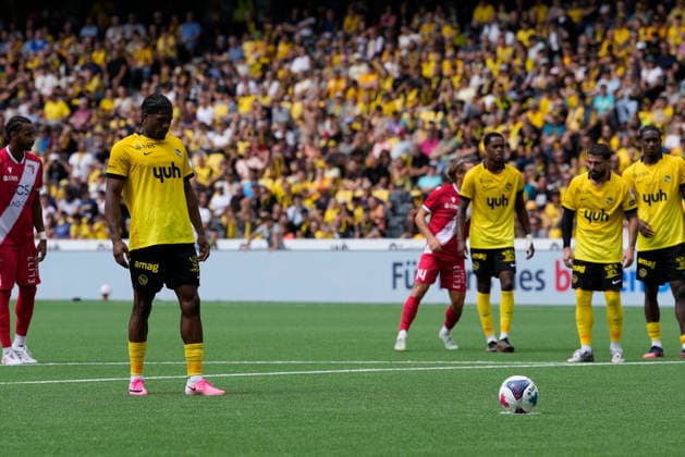 Bern, Switzerland - July 26: Samuel Essende (99 YB) right before the Penalty kick during the Brack Super League match between BSC Young Boys and FC Sion at Stadion Wankdorf on July 26, 2026 in Bern, Switzerland.  Copyright: xKjetilxWaberx xSPPx Sportspressphoto_SPR196935