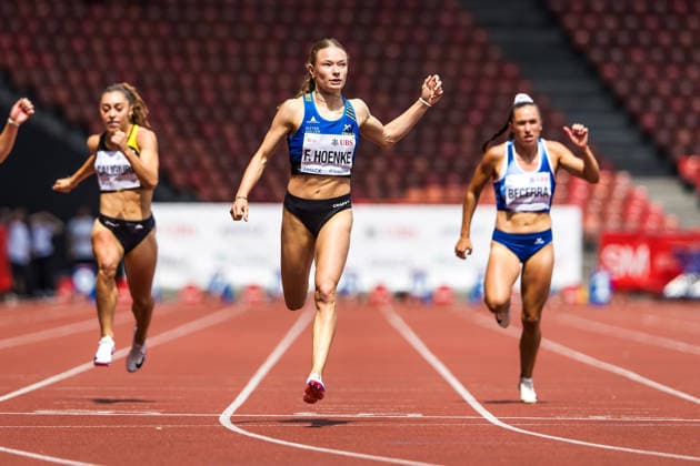 Swiss Athletics Championships, 26.07.2026 ZURICH, SWITZERLAND - JULY 26: Fabienne Hoenke (LV Fricktal) wins the 200 m at the Swiss Athletics Championships on July 26, 2026 in Zurich, Switzerland. *** Swiss Athletics Championships, July 26, 2026, Zurich, Switzerland. Fabienne Hoenke of LV Fricktal wins the 200-meter race at the Swiss Athletics Championships on July 26, 2026, in Zurich, Switzerland. Copyright: xBEAUTIFULxSPORTS UlfxSchillerx