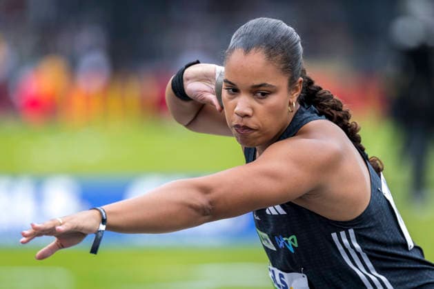 Deutsche Leichtathletik-Meisterschaften; Bochum-Wattenscheid, 26.07.2026 Yemisi Mabry (MTG Mannheim), Kugelstossen; Deutsche Leichtathletik-Meisterschaften am 26.07.2026 im Lorheide-Stadion, Bochum-Wattenscheid (Nordrhein-Westfalen). *** German Track and Field Championships, Bochum-Wattenscheid, July 26, 2026; Yemisi Mabry, MTG Mannheim, shot put; German Track and Field Championships on July 26, 2026, at Lorheide Stadium, Bochum-Wattenscheid, North Rhine-Westphalia Copyright: xBEAUTIFULxSPORTS AxelxKohringx