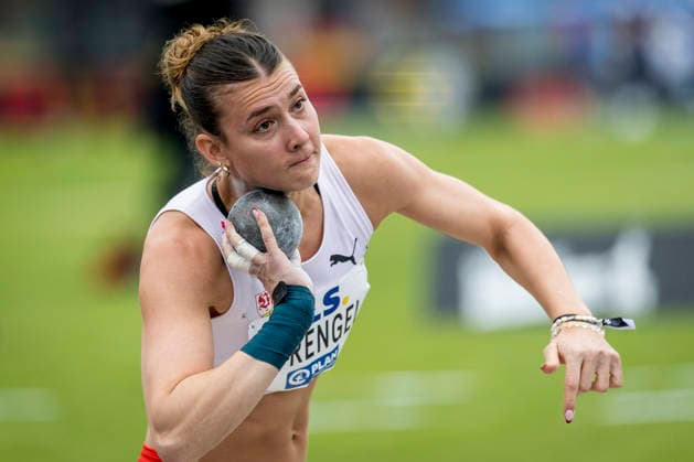 Deutsche Leichtathletik-Meisterschaften; Bochum-Wattenscheid, 26.07.2026 Sandrina Sprengel (VfB Stuttgart 1893), Kugelstossen; Deutsche Leichtathletik-Meisterschaften am 26.07.2026 im Lorheide-Stadion, Bochum-Wattenscheid (Nordrhein-Westfalen). *** German Track and Field Championships, Bochum Wattenscheid, July 26, 2026; Sandrina Sprengel, VfB Stuttgart 1893, shot put; German Track and Field Championships on July 26, 2026, at Lorheide Stadium, Bochum-Wattenscheid, North Rhine-Westphalia Copyright: xBEAUTIFULxSPORTS AxelxKohringx
