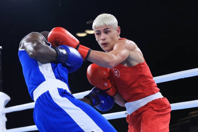 COM26 BOXING, Jye Dixon of Australia fights Mathealira Seholoholo Lesotho in the Men s 55kg Prelims Round of 16 Boxing during the Glasgow 2026 Commonwealth Games at SEC Centre in Glasgow, United Kingdom, Sunday, July 26, 2026. ( NO ARCHIVING, EDITORIAL USE ONLY, AUSTRALIA ONLY Glasgow Scotland United Kingdom  Copyright: xSIMONxSTACPOOLEx 20260727193752858512