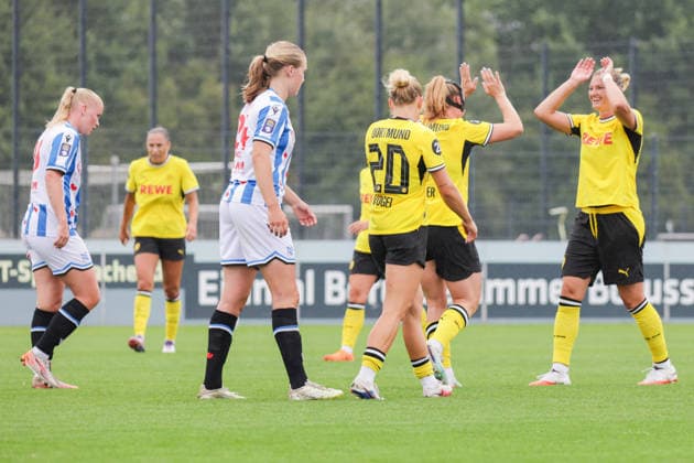 26.07.2026, xgrfx, Fussball Testspiel Frauen , Borussia Dortmund - SC Heerenveen v.l. Tor, Ramona Maier zum 2:0 (Borussia Dortmund) (DFL DFB REGULATIONS PROHIBIT ANY USE OF PHOTOGRAPHS as IMAGE SEQUENCES and or QUASI-VIDEO) Trainingsgelände Hohenbuschei *** July 26, 2026, xgrfx, Women’s Soccer Friendly Match, Borussia Dortmund vs. SC Heerenveen, goal, Ramona Maier scores the 2–0 goal for Borussia Dortmund. DFL and DFB regulations prohibit any use of photographs as image sequences and or quasi-video. Hohenbuschei Training Ground